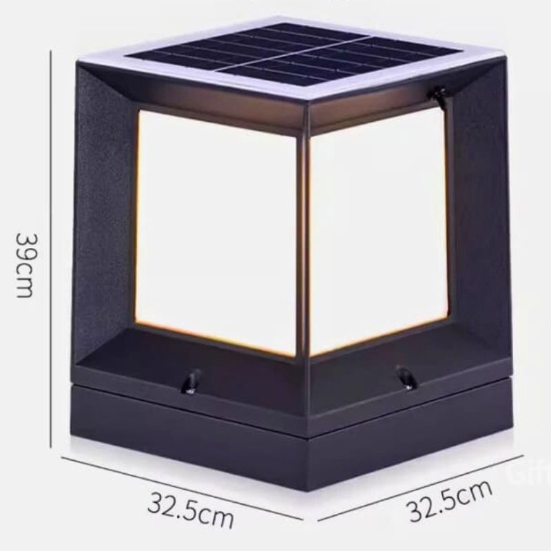 Lampe extérieur solaire design Cube en Aluminum