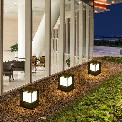 Lampe solaire design cube multicolore (Aluminium)