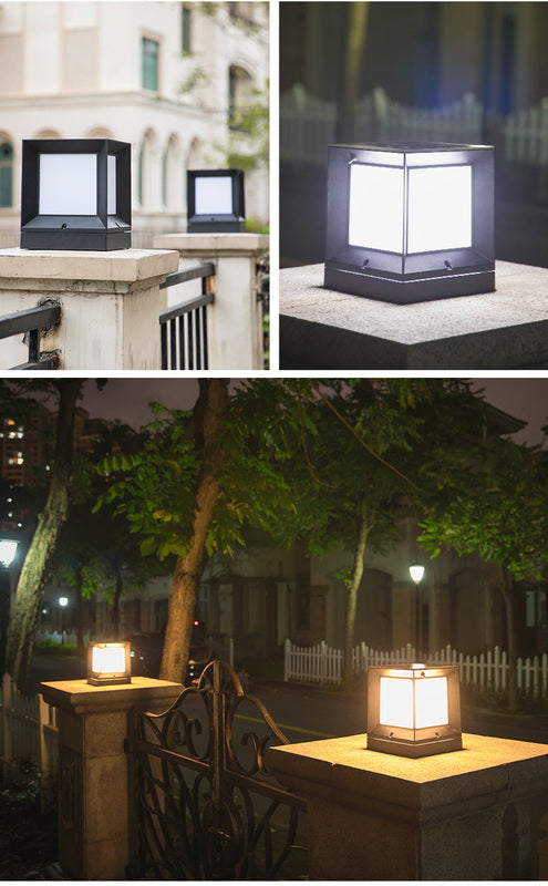 Lampe solaire design cube multicolore (Aluminium)