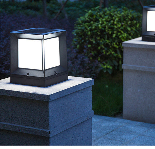 Lampe solaire design cube multicolore (Aluminium)