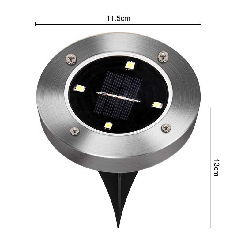 Balise solaire extérieure de Sol Inox (4 PCS / 16 LED )