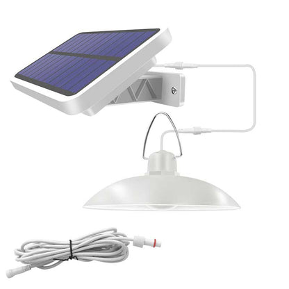 Lampe solaire jardin Double Lustre Blanc
