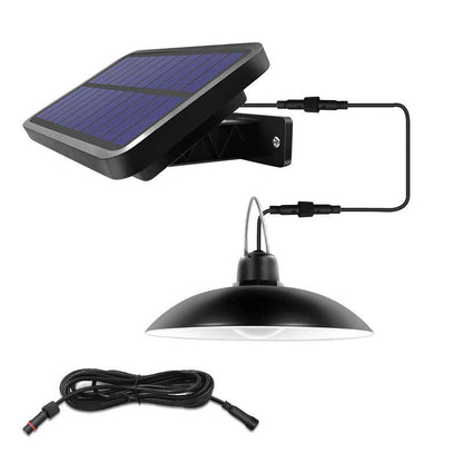 Lampe solaire jardin Double Lustre Noire