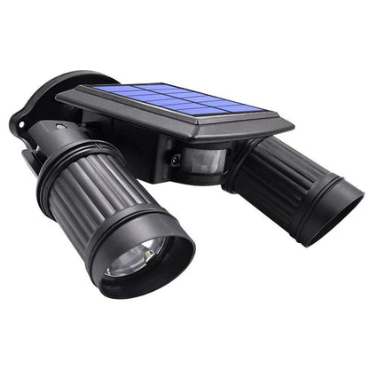 Lampe solaire jardin Double Spot LED Noir