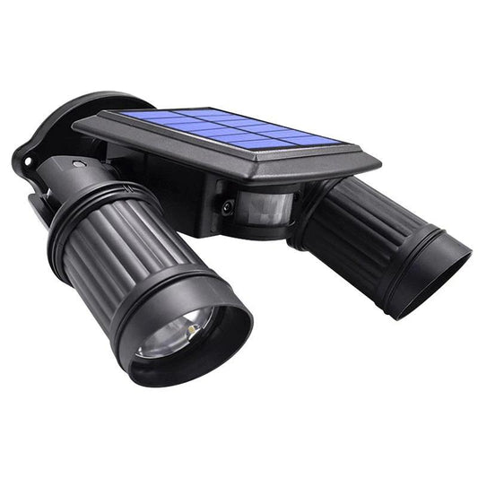 Lampe solaire jardin Double Spot LED Noir