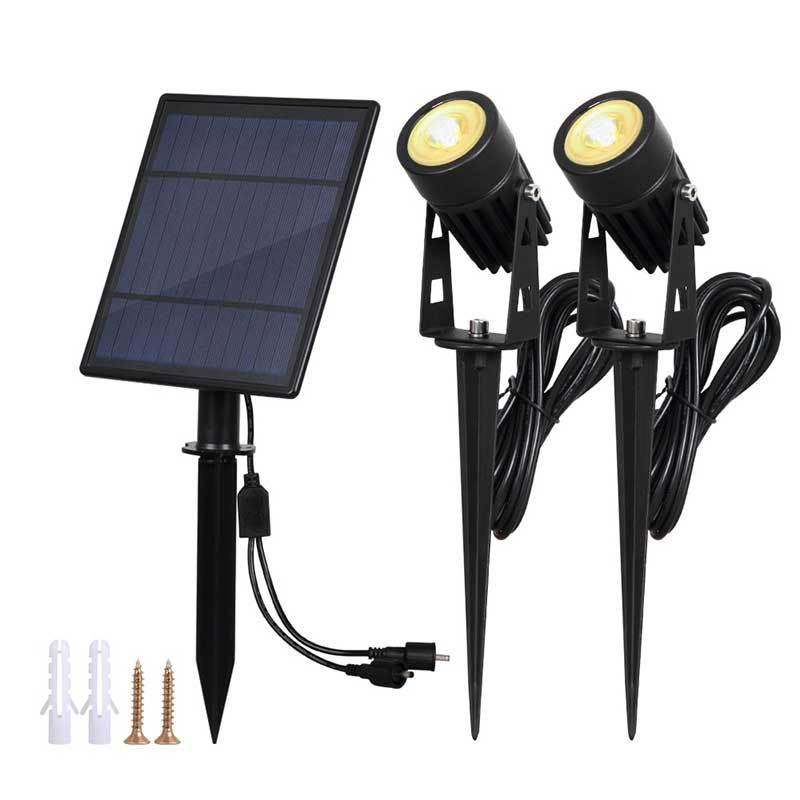 Lampe Solaire Jardin Double spot puissant