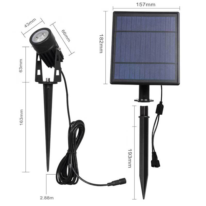 Lampe Solaire Jardin Double spot puissant