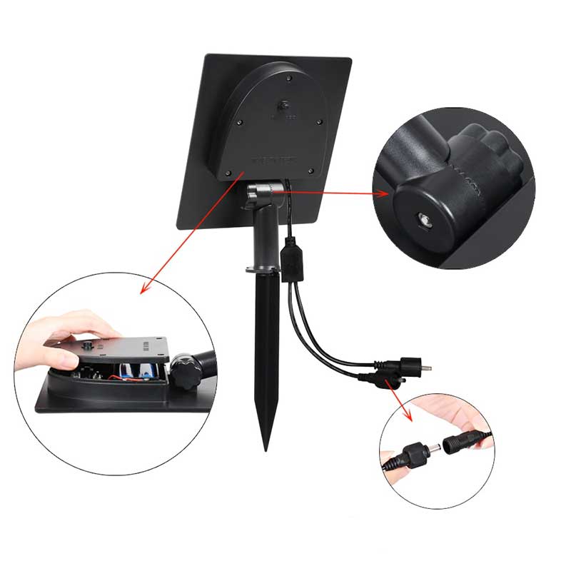 Lampe Solaire Jardin Double spot puissant