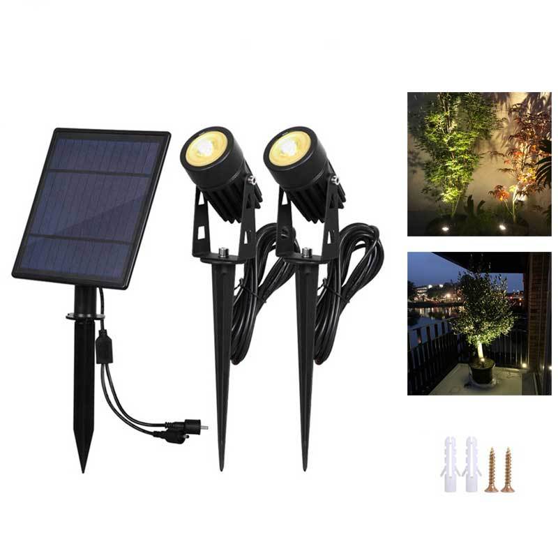 Lampe Solaire Jardin Double spot puissant