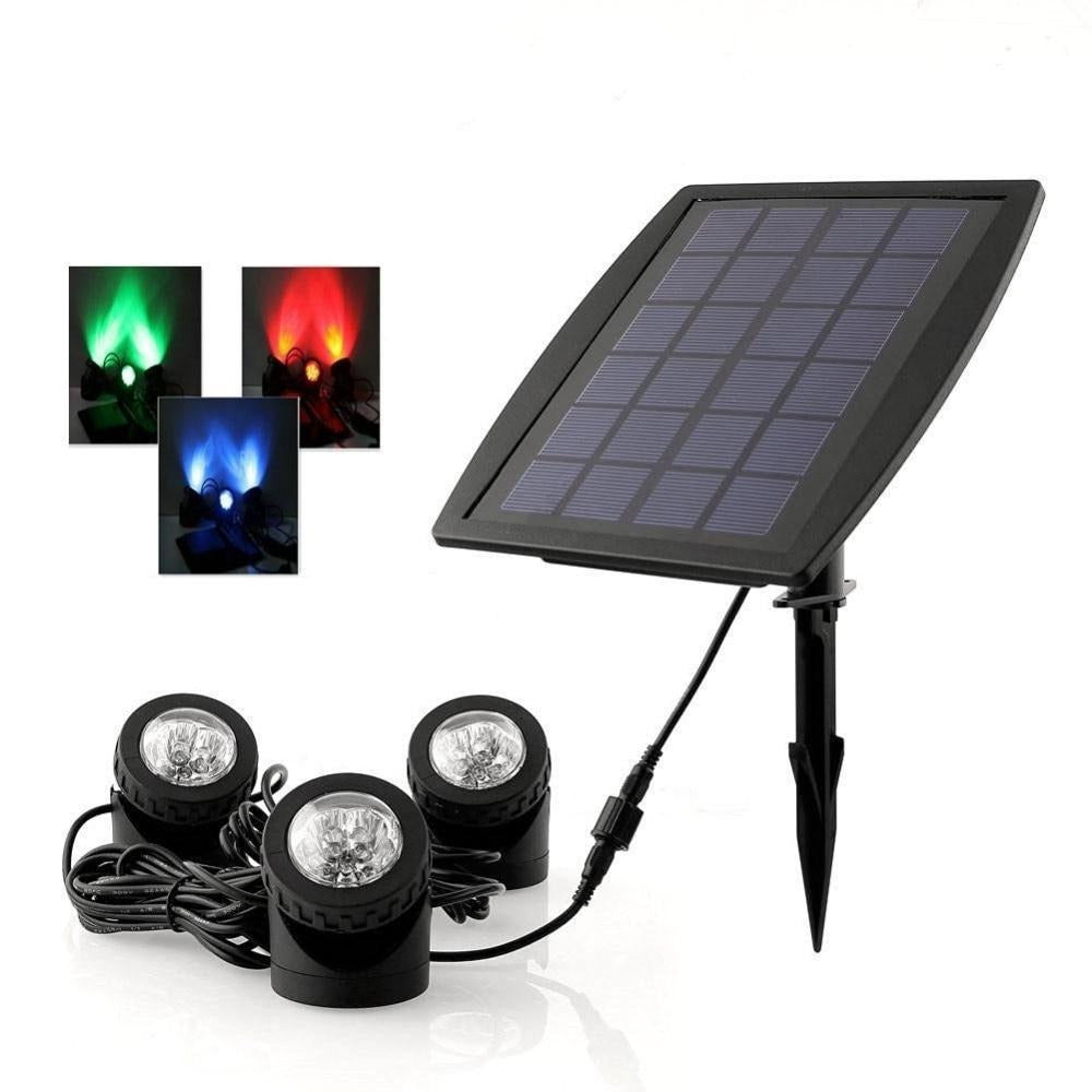Lampe solaire jardin puissante pour plantes (3 Spot 18LED)