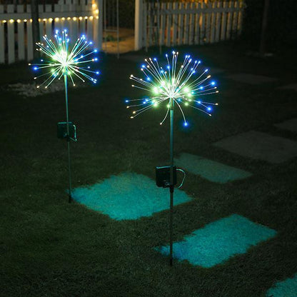 Piquet solaire jardin Feu d'Artifice Jaune
