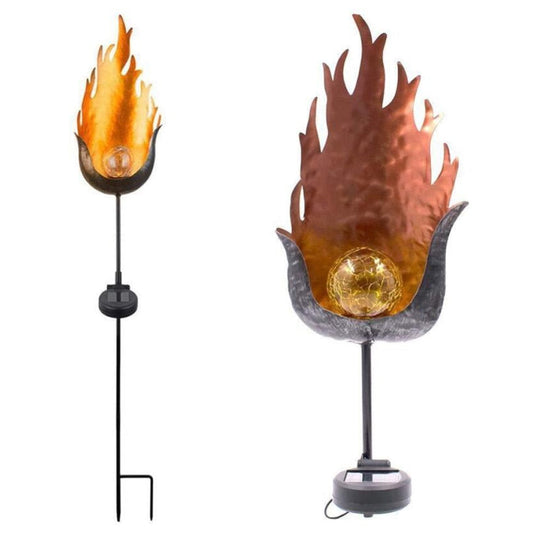 Piquet solaire jardin Flamme olympique