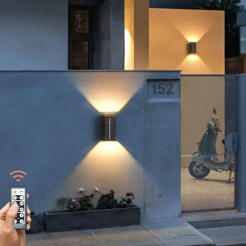 Lampe solaire design Applique de luxe pour jardin (Alu)