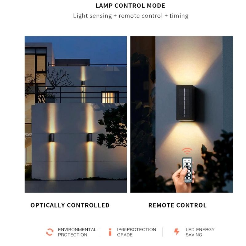Lampe solaire design Applique de luxe pour jardin (Alu)