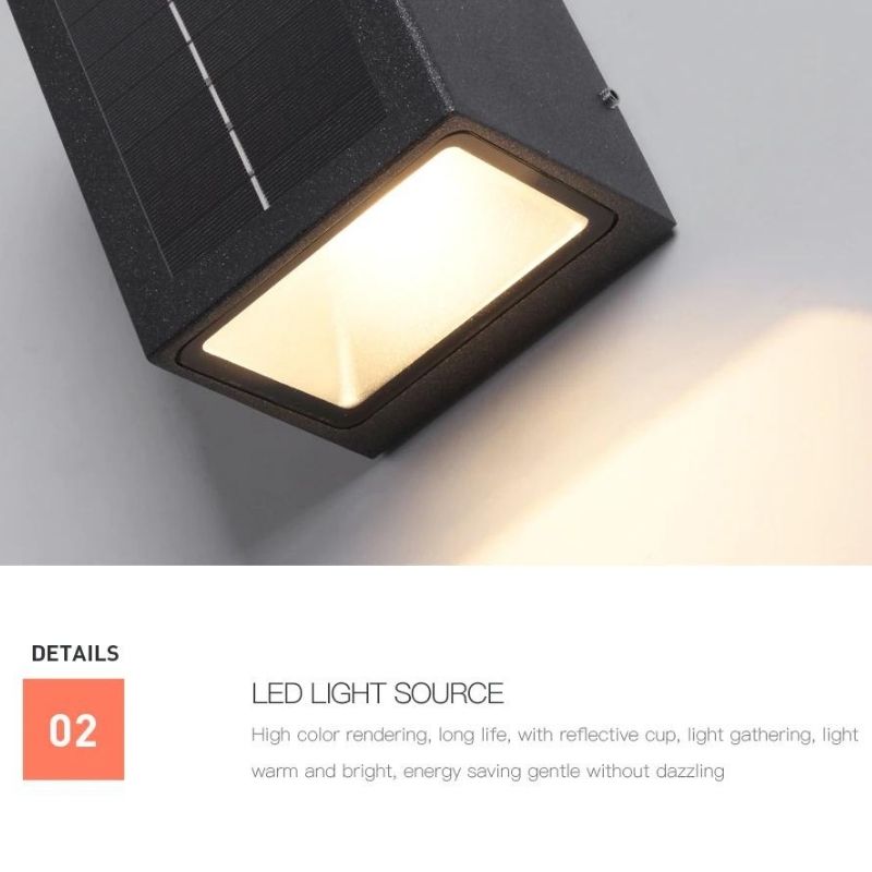 Lampe solaire design Applique de luxe pour jardin (Alu)