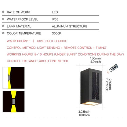 Lampe solaire design Applique de luxe pour jardin (Alu)