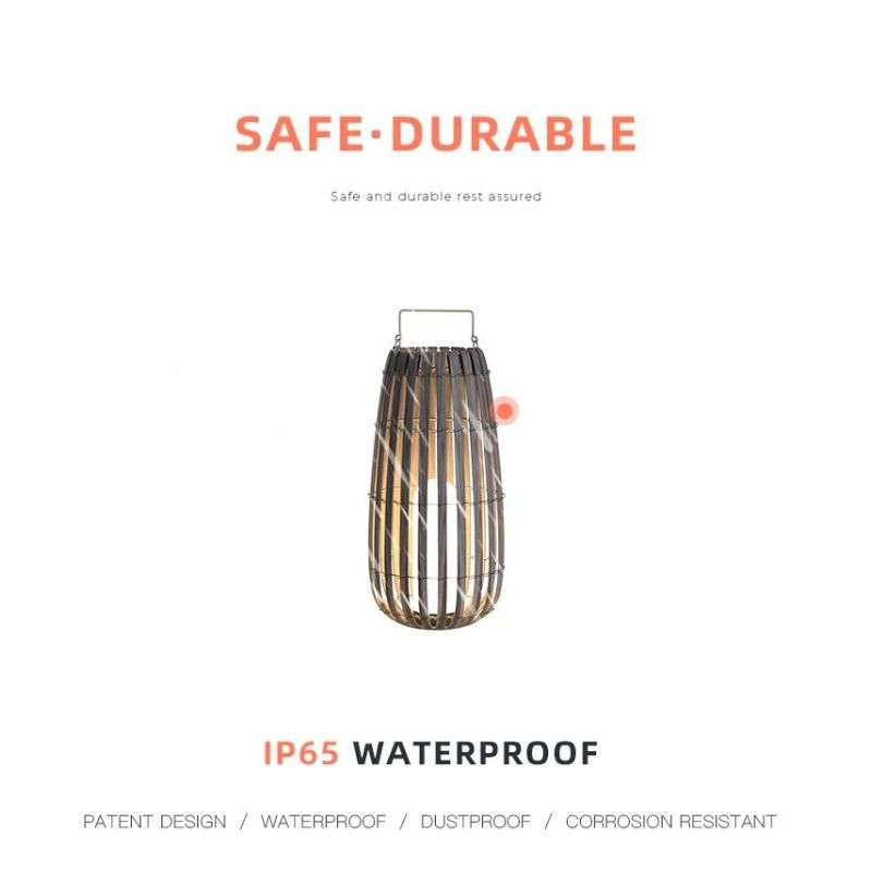Lampe solaire design Lanterne banboo de luxe