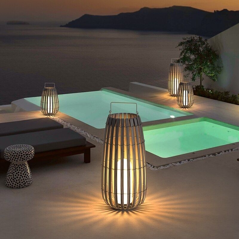Lampe solaire design Lanterne banboo de luxe