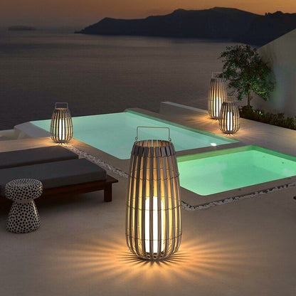 Lampe solaire design Lanterne banboo de luxe