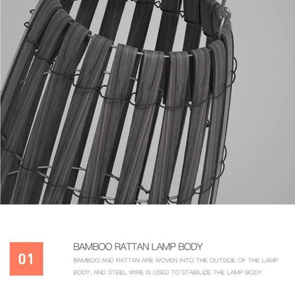 Lampe solaire design Lanterne banboo de luxe