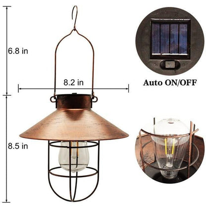 Lanterne solaire de Jardin à suspendre Design Cuivre