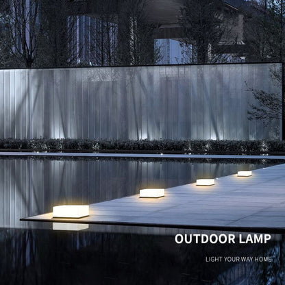 Lampe solaire design Cube LED en acrylique