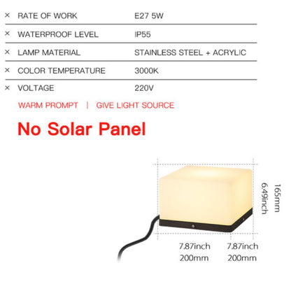 Lampe solaire design Cube LED en acrylique
