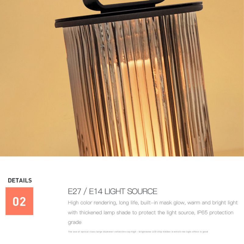 Lampe solaire design Cylindre lumineux en Inox