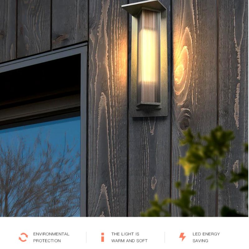 Lampe solaire design Applique de luxe pour terrasse (Alu)
