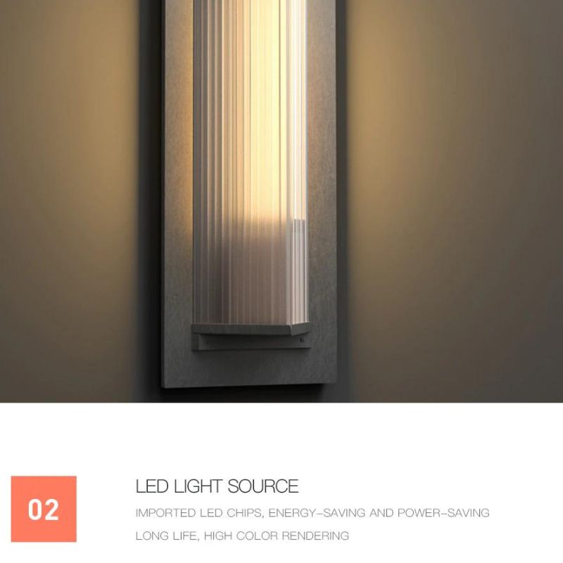 Lampe solaire design Applique de luxe pour terrasse (Alu)