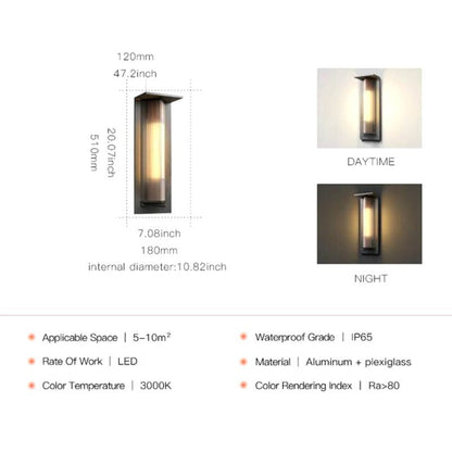 Lampe solaire design Applique de luxe pour terrasse (Alu)