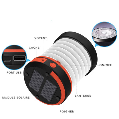 Lampe Solaire camping Brilex pliable (USB)