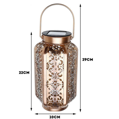 Lanterne Solaire Marocaine Cuivre Vieilli
