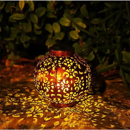 Lanterne solaire métal fleur