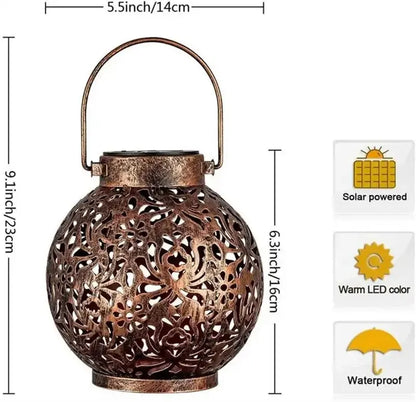 Lanterne solaire métal fleur
