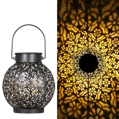 Lanterne solaire Boule de terrasse en fer