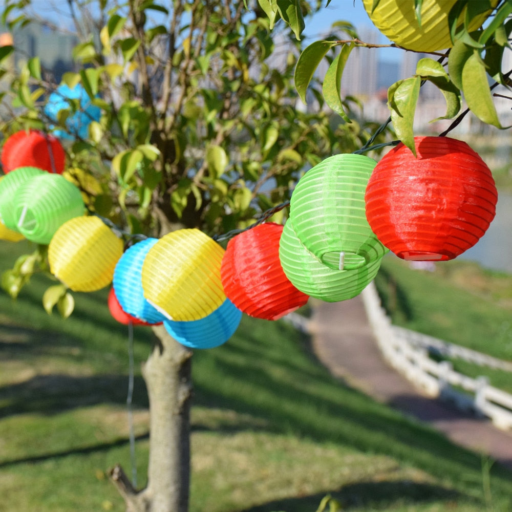 Guirlande solaire multicolore Lampion Chinois