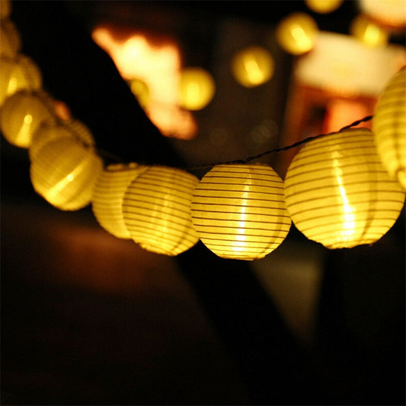 Guirlande solaire multicolore Lampion Chinois