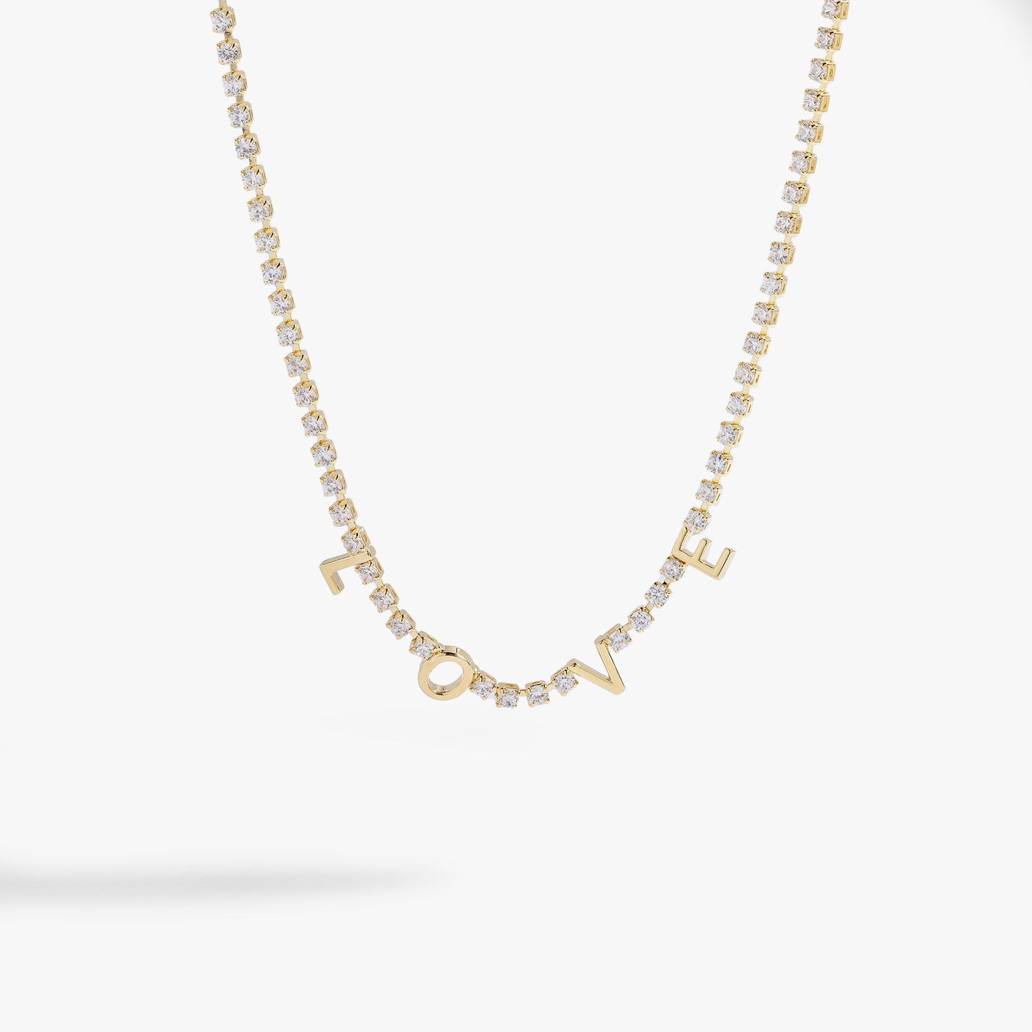 Love Crystal Tennis Necklace