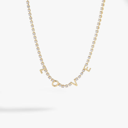 Love Crystal Tennis Necklace