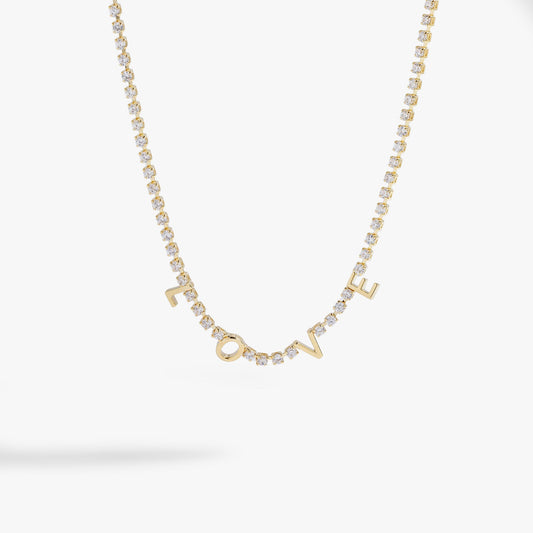 Love Crystal Tennis Necklace