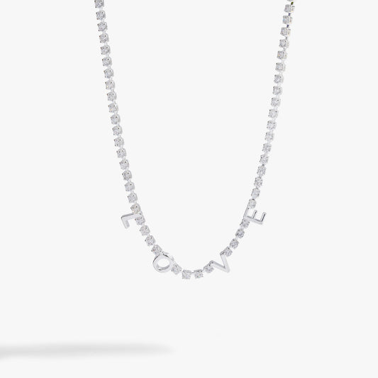 Love Crystal Tennis Necklace