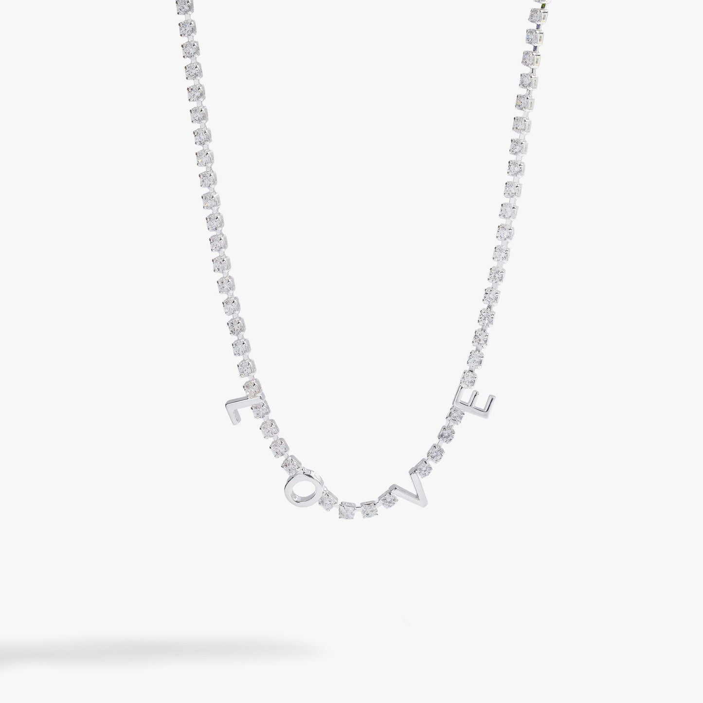Love Crystal Tennis Necklace