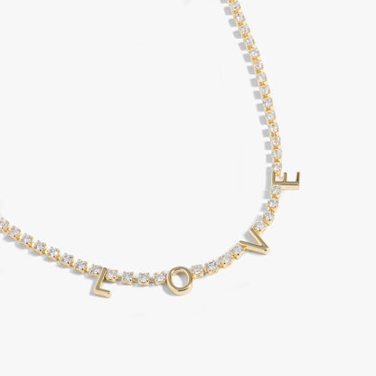 Love Crystal Tennis Necklace