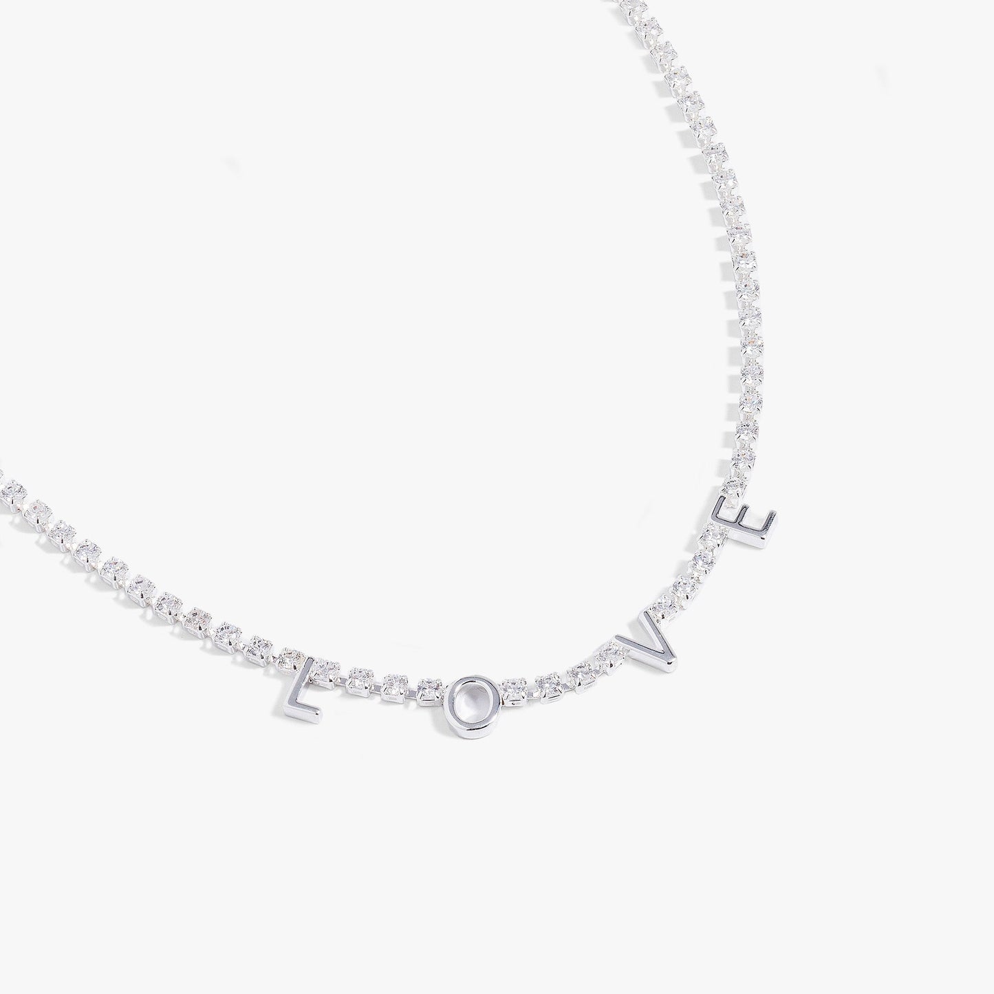 Love Crystal Tennis Necklace