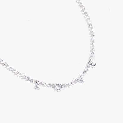 Love Crystal Tennis Necklace
