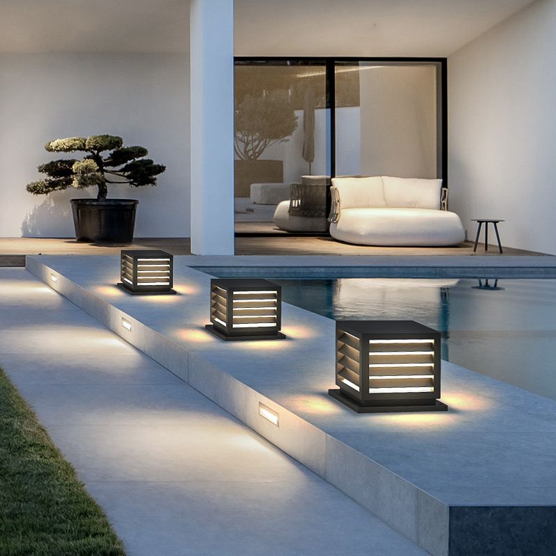 Lampe solaire design Cube luminaire en Inox