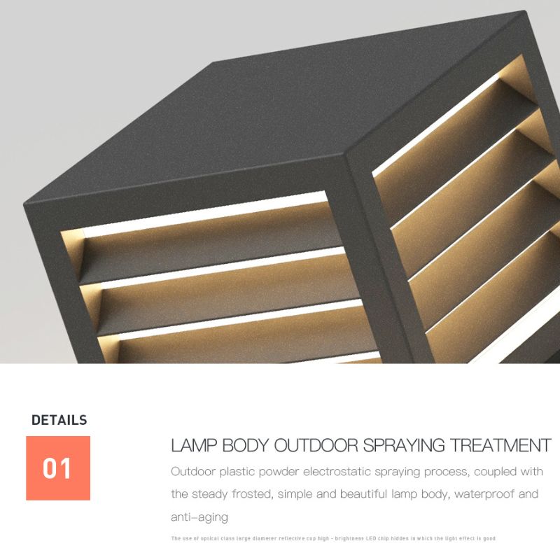 Lampe solaire design Cube luminaire en Inox