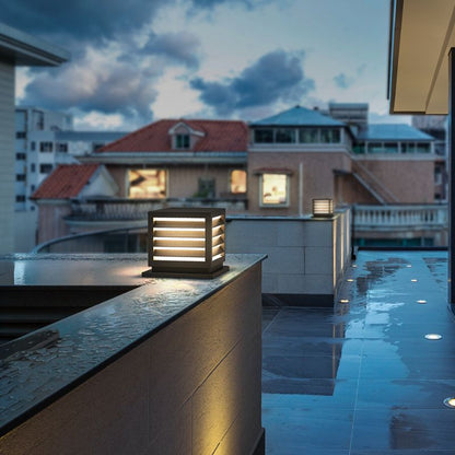 Lampe solaire design Cube luminaire en Inox