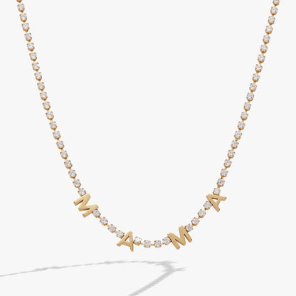 Mama Crystal Tennis Necklace